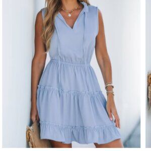 Cupshe Ruffled Tie Neck Mini Dress